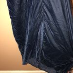 ASOS Velvet Long Sleeve V Neck Tie Ruched Waist Maxi Dress Dark Blue 8 Photo 3