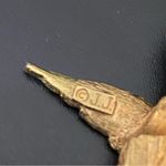 Vintage JJ Jonette Gold Tone Tigers Eye Belly Hummingbird Bird Mini Brooch 9g. Photo 6