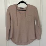 SheIn  Waffle Knit Taupe Hoodie Top Small Photo 0