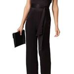 Fame and Partners Benton Black Satin Tie Waist Sleeveless Jumpsuit Size 6 Photo 0