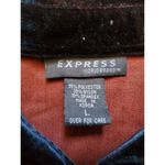 Velvet Tees Express Velvet Shirt Women Large Black Red Shimmer 90s Long Sleeve Button Dance Photo 3