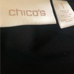 Chico's Chico’s Long Textured Black Vest Sz. 1/M Zipper Pockets Career Business Office Photo 6