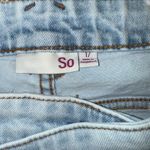 SO  Wide-Leg Jeans Womens 17 Blue Light Wash Denim Cotton Blend High Rise Zip Fly Photo 3