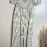NWOT GINGHAM COTTAGECORE JUMPSUIT Tan Size L Photo 8