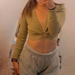 Garage Rib Crop Loop Long Sleeve Cut Out Top Photo 1