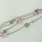 J.Crew  32" long necklace pink glass rhinestones gold chain disco ball Photo 5