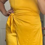 Nine West Yellow Satin Wrap Dress Photo 1