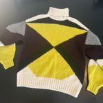 ALC Frank A.L.C. Angelou Geo Colorblock Turtleneck Sweater in Ivory alpaca/wool blend Photo 0