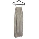 Old Navy Linen Blend Cami Wide Leg Jumpsuit in Tan and White Stripe - Size L Photo 2