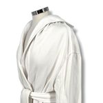 Mantra Los Angeles White Cotton Hooded Bathrobe Pockets Belt Womens Medium Photo 3