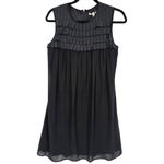 Women's 100% Silk Black Sleeveless Pleated A Photo 2