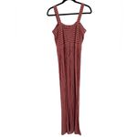Skies Are Blue ‎ Women’s Striped Sleeveless Jumpsuit Romper Brown Wide Leg Medium Photo 1