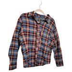 Wild Fable  Blue Brown Plaid Flannel Button-Down Cozy Casual Layering Shirt M Photo 1
