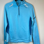 Saucony  Athletic 1/4 Zip Pullover Shirt Top Blue Running Reflective Womens Small Photo 0