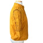 J.Crew Mockneck embroideredEyelets Ruffles blouse Warm Caramel Size Small Photo 6