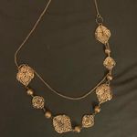 New Metal Gold Leaf Necklace & Earring Jewelry Set Photo 0
