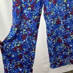 Kaari Blue Wide Leg Floral Pants in Blue Size Small Photo 2