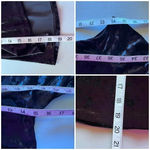 AQUA Velvet Velour Black 3/4 Blouse Witchy Vampy Dark Coquette Romantic Hippie Photo 5