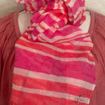 Kate Spade Vibrant Pink and White Striped Scarf Photo 0