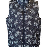 Lands' End Insulated Vest Black White Snowflakes Womens Size Medium Petite New Photo 0