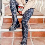 Spanx  Faux Leather High Rise Camo Print Legging Pant Black Size Small Photo 2