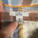 Croft & Barrow ‎ Womens Medium Flannel Shirt Button Up Plaid Long Sleeve Top NWT Photo 3