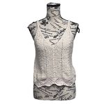 Anthropologie  XS Ivory Pointelle Sweater Tank | V-Neck Boho Cottagecore Knit Photo 1