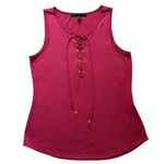 White House | Black Market  berry red lace-front sleeveless top size L Photo 10