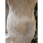 Haute Monde Sweater Dress Womens Small Beige Lined Crochet Sleeveless Wide Strap Photo 10