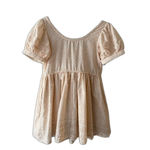 Olivaceous Babydoll Dress Woman's S Beige Puff Sleeves Cottagecore Boho NWT Photo 2