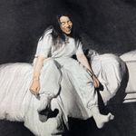 BILLIE EILISH BLACK TEE 2019 WE SLEEP CONCERT TOUR 100% COTTON S PREOWNED Photo 2