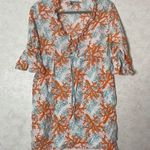 Mud Pie  coral orange blue swim coverup medium Photo 0