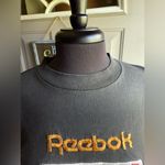 Reebok Vintage 80/90s Reebox UK leather logo flag black t-shirt, size large Photo 8