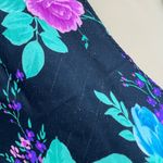 VINTAGE AMERICAN Texsheen SMALL 1960's Black Floral Sleep Mini Dress Night Gown Photo 2