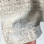 Entro  Womens M Satiny Short Sleeve Animal Print Top Shirt Taupe Cream Boho‎ Photo 9