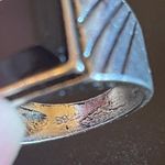 Casual black resin S925 silver ring size 7.5 Photo 7