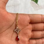 Brown Topaz Smoky Quartz Glass Western Style Diamond Shape Casual Necklace Photo 2