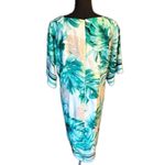 Chico's Chico’s Black Label Asymmetrical Palm-Print Kimono Dress Elegant Statement Piece Photo 2