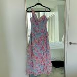 ASTR NWT  Levina Asymmetric Blue Floral Ruffle Dress Photo 1