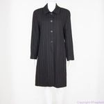 Juliana collezione vintage 100% wool pinstripes button down coat, 6 Black Photo 13