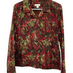 Christopher & Banks Corduroy Jacket Women’s M 100% Cotton Red Green Used Photo 0