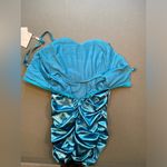 NWT Linjou satin sweetheart neckline wrap bodycon backless corset dress . SZ‎ M Blue Size M Photo 12