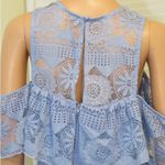Francescas Miami dress size large Open Cold Shoulder Cecile Oxford Blue Lace Photo 6