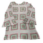 ASOS DESIGN NWT flare sleeve crochet mini dress white pink green square size 14 Photo 3