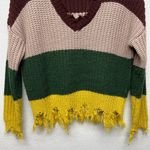 Love Tree Distressed Bohemian Womens Sweater Small Chic Chaotic Academia Photo 3