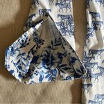 Rönner Horse Print Blouse Sz 8 Equestrian Button Down Shirt Horse Lover Barn Blue Photo 3