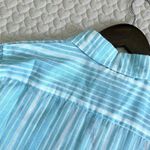Cinderella NWT  Women's Blue Striped Ruffled Long-Sleeved Shirt Size L cotton Photo 8