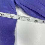 Antonio Melani 100% Silk Purple Collared Button Tie Front Long Sleeve Blouse L Photo 5