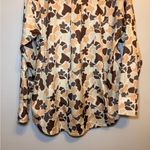 Y2K Floral Casual Button Down Shirt in Brown 70s Style Retro Pattern Camo Size M Photo 9