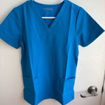 Mandala NEW WITH TAGS 6‎ Pocket Scrub Top XS nurse workwear hospital uniform Blue Photo 0